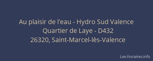 Au plaisir de l'eau - Hydro Sud Valence