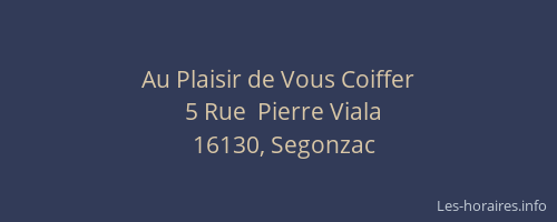 Au Plaisir de Vous Coiffer