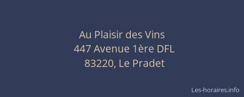 Au Plaisir des Vins