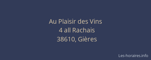 Au Plaisir des Vins