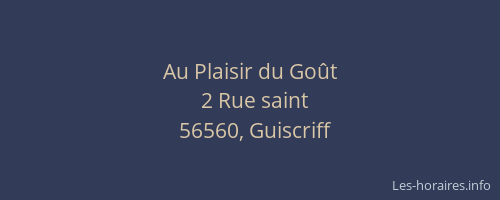 Au Plaisir du Go&ucirc;t