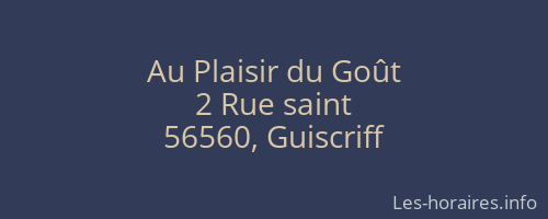 Au Plaisir du Goût