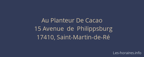 Au Planteur De Cacao