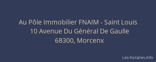 Au P&ocirc;le Immobilier FNAIM - Saint Louis