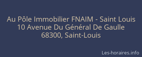 Au Pôle Immobilier FNAIM - Saint Louis