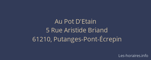 Au Pot D'Etain