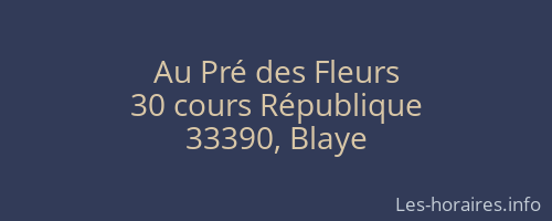 Au Pré des Fleurs