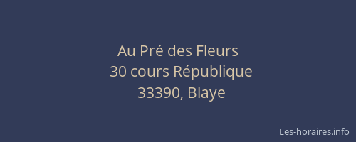 Au Pr&eacute; des Fleurs