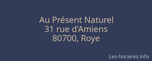 Au Présent Naturel