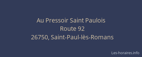 Au Pressoir Saint Paulois
