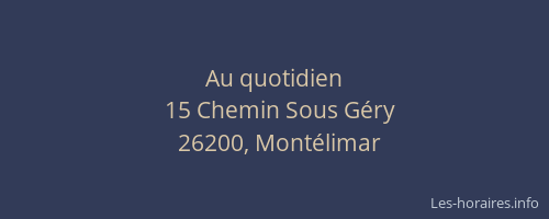 Au quotidien