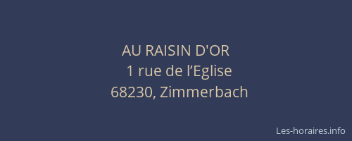 AU RAISIN D'OR