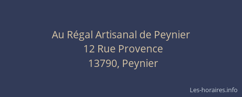 Au Régal Artisanal de Peynier