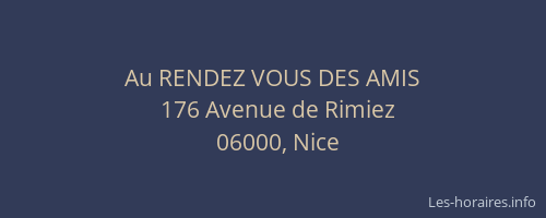 Au RENDEZ VOUS DES AMIS