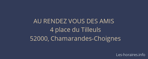 AU RENDEZ VOUS DES AMIS