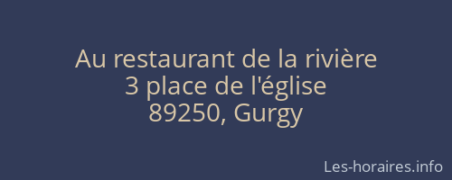 Au restaurant de la rivi&egrave;re