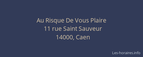 Au Risque De Vous Plaire