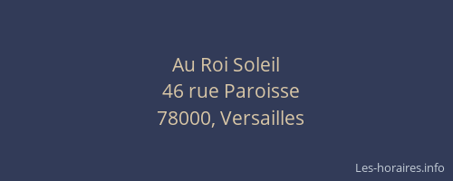 Au Roi Soleil