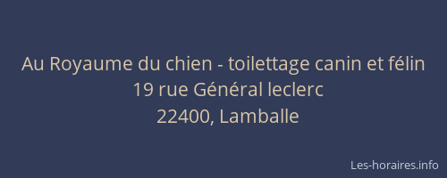 Au Royaume du chien - toilettage canin et f&eacute;lin
