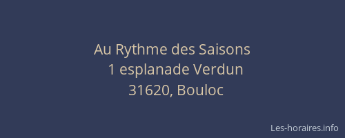 Au Rythme des Saisons
