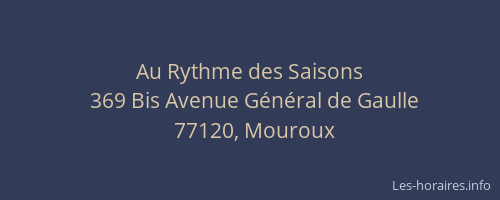 Au Rythme des Saisons