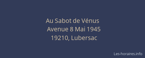 Au Sabot de V&eacute;nus