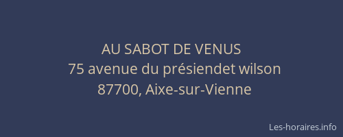 AU SABOT DE VENUS