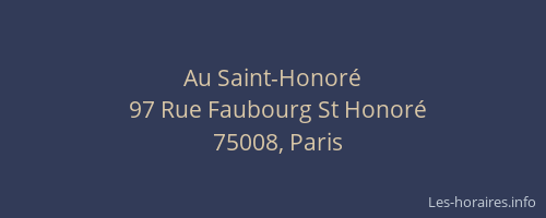 Au Saint-Honoré