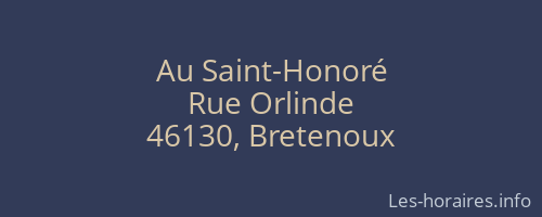 Au Saint-Honoré