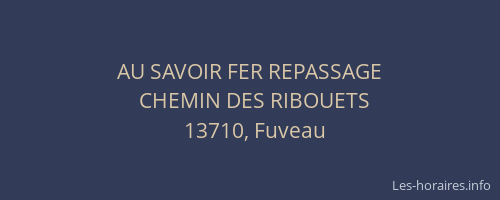 AU SAVOIR FER REPASSAGE