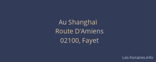 Au Shanghaï