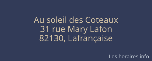Au soleil des Coteaux