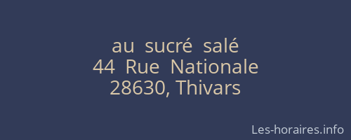 au  sucré  salé