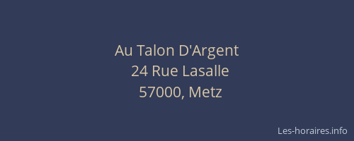 Au Talon D'Argent