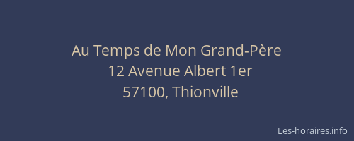 Au Temps de Mon Grand-P&egrave;re