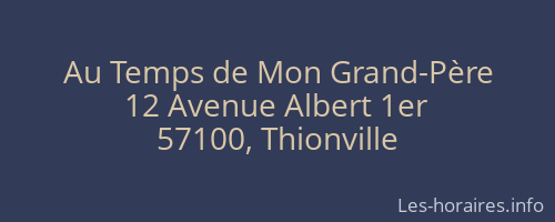 Au Temps de Mon Grand-Père