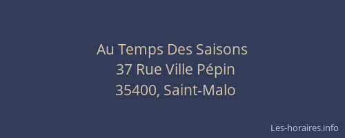 Au Temps Des Saisons