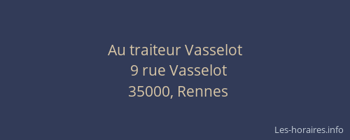 Au traiteur Vasselot