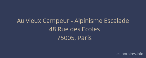 Au vieux Campeur - Alpinisme Escalade