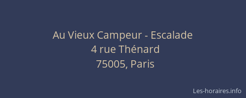 Au Vieux Campeur - Escalade