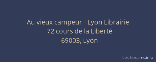Au vieux campeur - Lyon Librairie