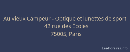 Au Vieux Campeur - Optique et lunettes de sport