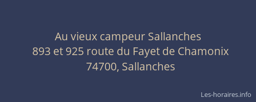 Au vieux campeur Sallanches