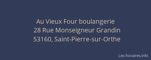 Au Vieux Four boulangerie