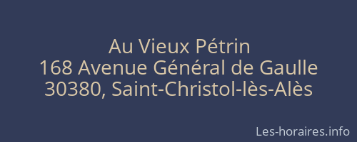 Au Vieux Pétrin