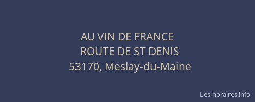 AU VIN DE FRANCE