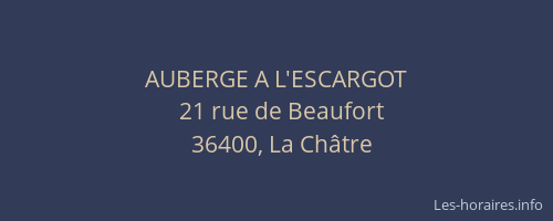 AUBERGE A L'ESCARGOT