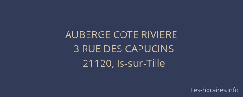 AUBERGE COTE RIVIERE