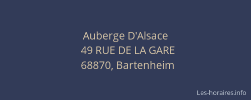 Auberge D'Alsace