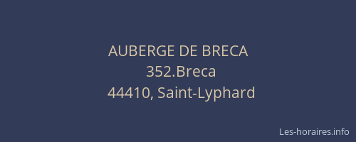 AUBERGE DE BRECA